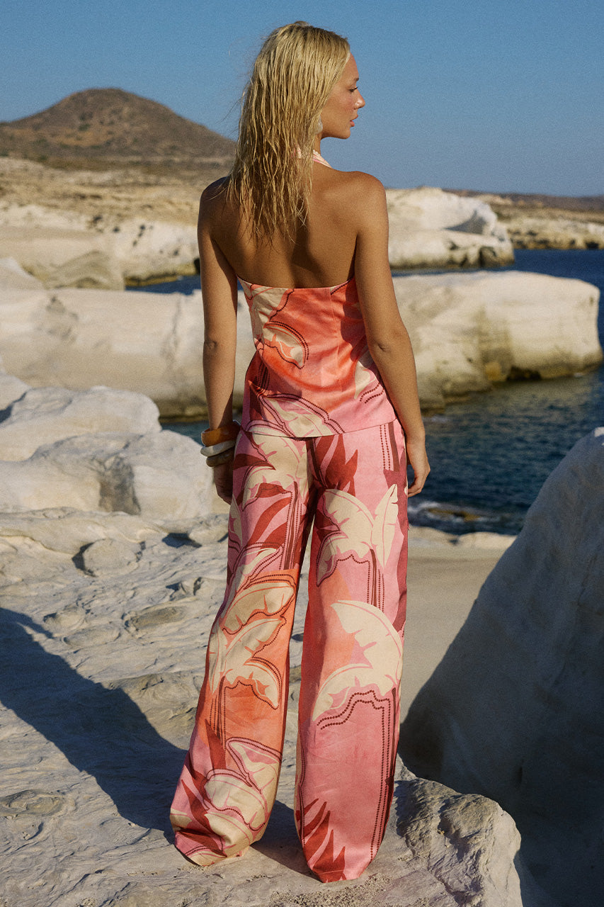 KAELI ELASTICATED PALAZZO PANT - KAELI BERRY - KAELITIEFRONTHALTERTOPXKAELIELASTICATEDPALAZZOPANT-KAELIBERRY