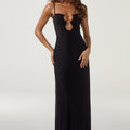 KALENA PLUNGE MAXI DRESS - BLACK