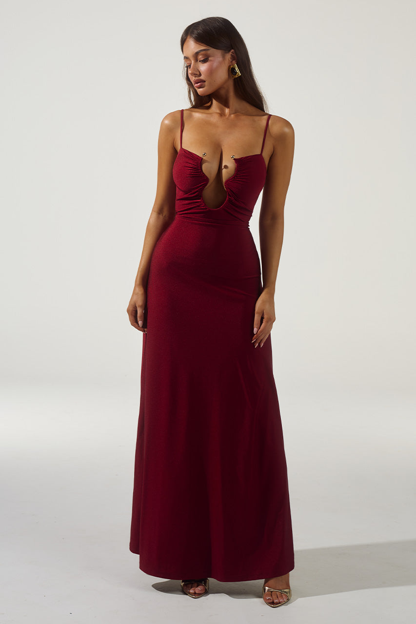 KALENA PLUNGE MAXI DRESS - CHERRY - KALENAPLUNGEMAXIDRESS-CHERRY