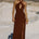 KAMILLA KEYHOLE TWIST MAXI DRESS - CHOCOLATE