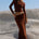KAMILLA TWIST MAXI SKIRT - CHOCOLATE