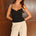 KARLA SWEETHEART CAMISOLE TOP - BLACK