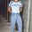 KARSON SHORT SLEEVE T-SHIRT - SKY BLUE/NAVY