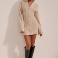 KATARA KNIT MINI DRESS - CREAM