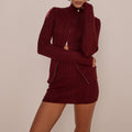 KATARINA KNIT MINI SKIRT - BLACK CHERRY