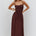 KAYLEY A-LINE SHIRRED MIDI DRESS - CHOCOLATE
