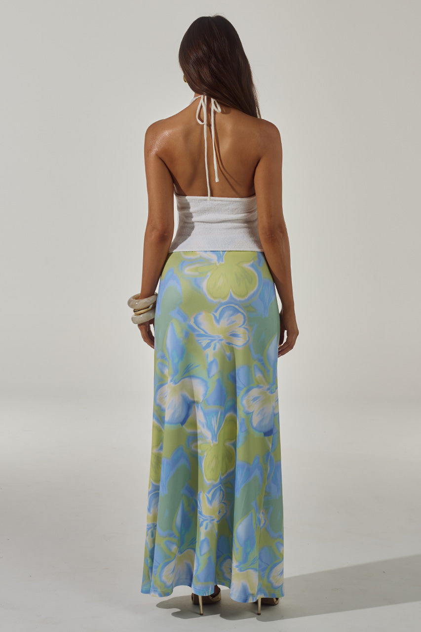 KEAGAN CUTOUT KNIT MAXI DRESS - WHITE/LANA GREEN - KEAGANCUTOUTKNITMAXIDRESS-WHITELANAGREEN-5