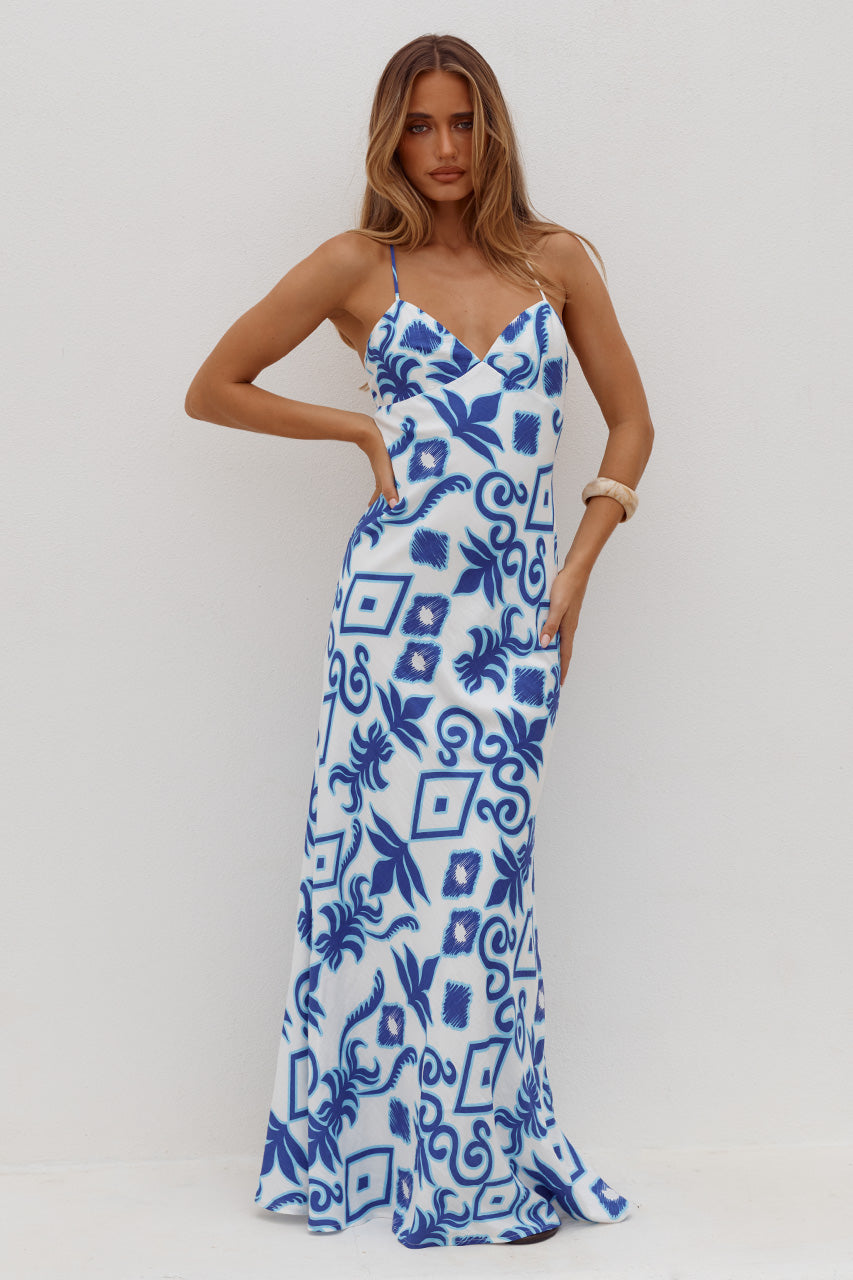 KEILANA CROSS BACK MAXI DRESS - MADDIE BLUE XXL - KEILANACROSSBACKMAXIDRESS-MADDIEBLUE