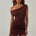KELSA ONE SHOULDER MINI DRESS - CHOCOLATE