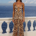 KIATA RUFFLE MAXI DRESS - ARIZONA CHOC
