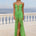 KIATA RUFFLE MAXI DRESS - APPLE