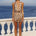 KIATA PLUNGE V-NECK MINI DRESS - ARIZONA CHOC