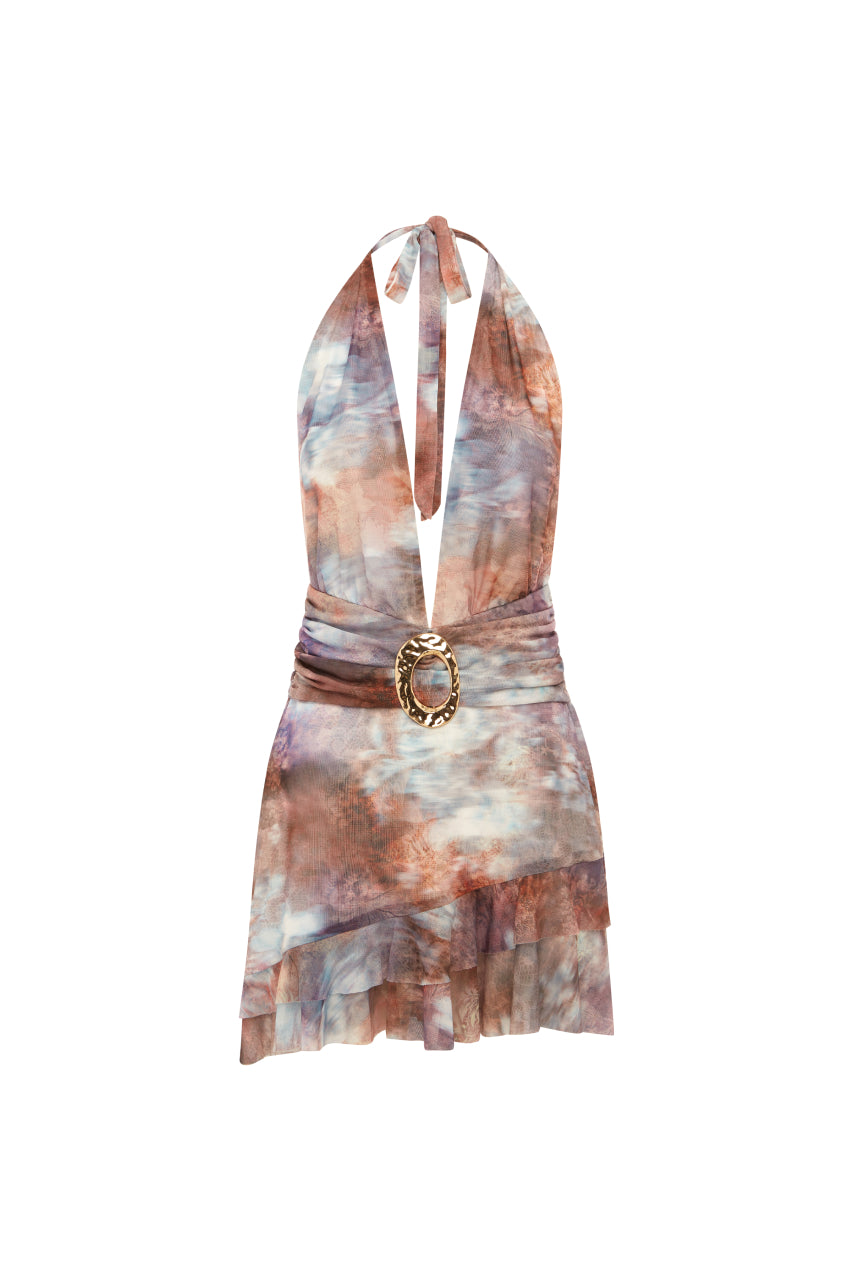KIATA PLUNGE V-NECK MINI DRESS - ZARLA CHOC - KIATAPLUNGEV-NECKMINIDRESS-ZARLACHOC1