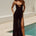 KIKI HIGH SLIT MAXI DRESS - BLACK