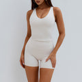 KIMBERLY FITTED TANK TOP - BISCUIT