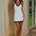 KIMBERLY HALTER MINI DRESS - IVORY/BLACK POLKA
