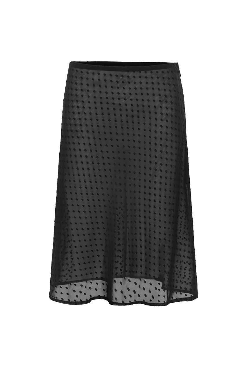 KIT LOW WAIST SHEER MIDI SKIRT - BLACK - KITLOWWAISTSHEERMIDISKIRT-BLACK