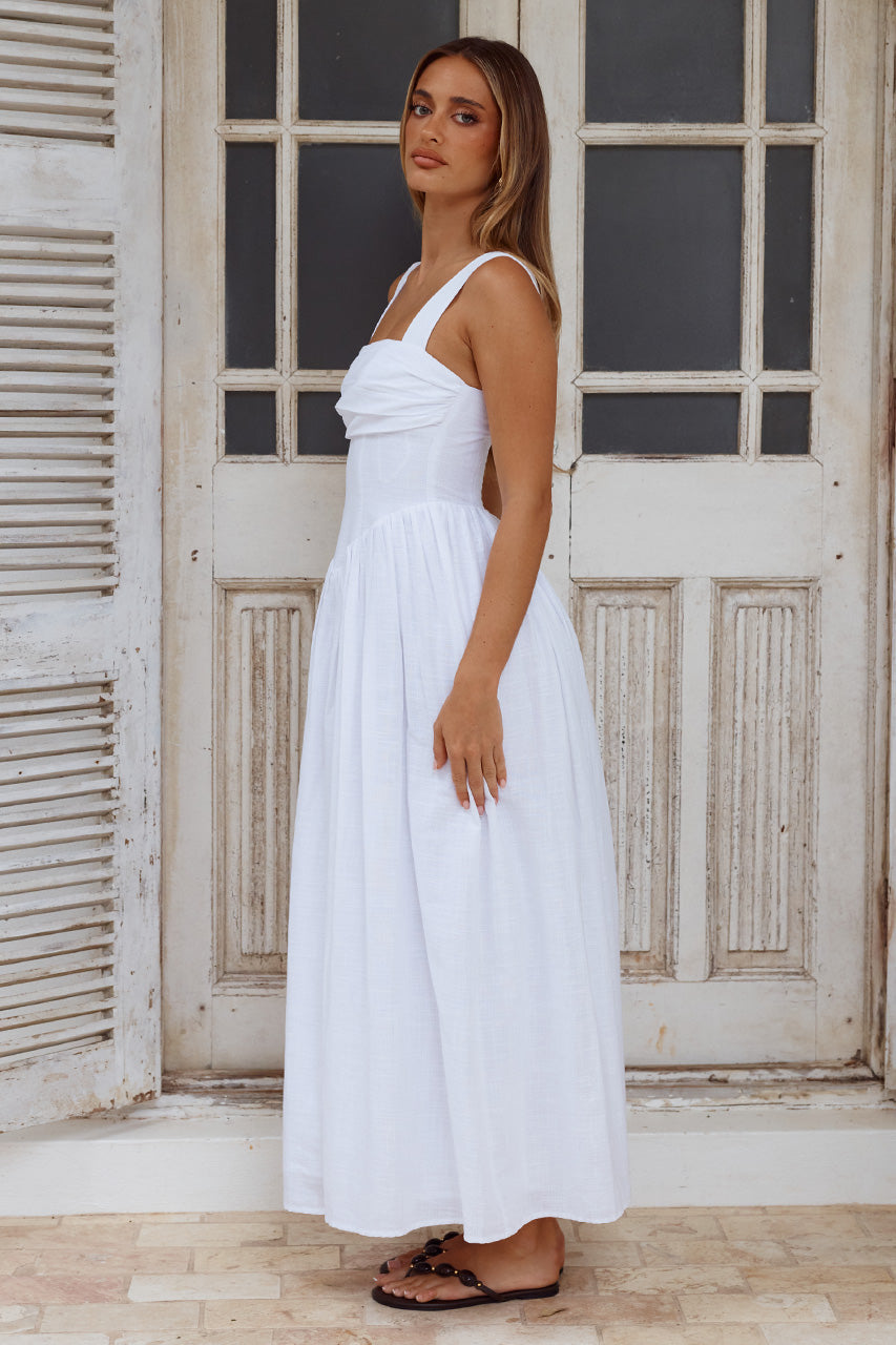 KIYO SQUARE NECK TIE MIDI DRESS - WHITE - KIYOSQUARENECKTIEMIDIDRESS-WHITE-3