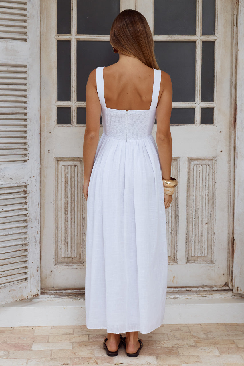 KIYO SQUARE NECK TIE MIDI DRESS - WHITE - KIYOSQUARENECKTIEMIDIDRESS-WHITE-4