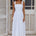 KIYO SQUARE NECK TIE MIDI DRESS - WHITE