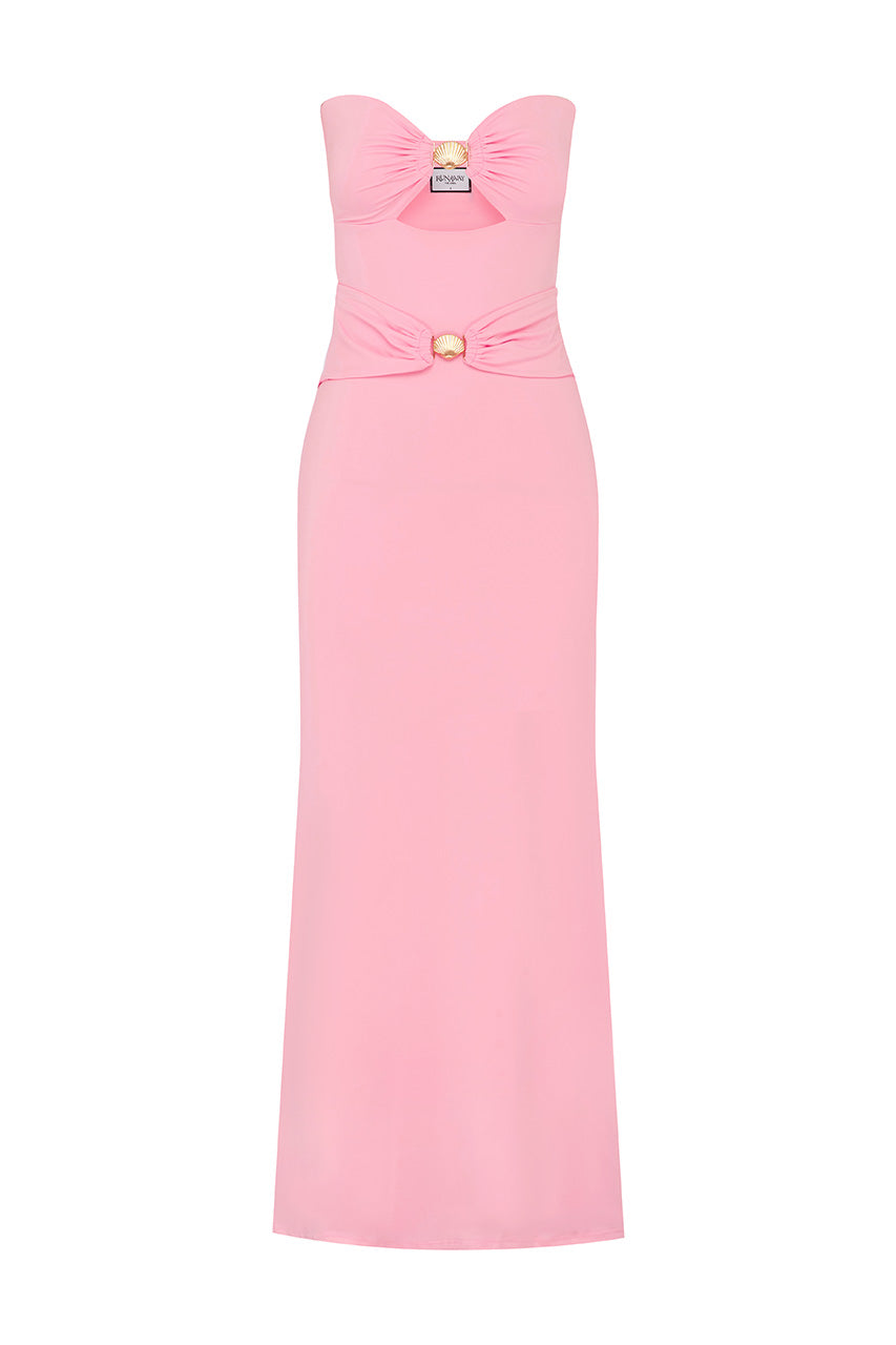KLEO STRAPLESS MAXI DRESS - PINK - KLEOMAXIDRESSPINK