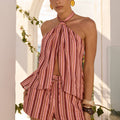 KOAH KNOTTED FRONT SPLIT TOP - MYLEY PEACH