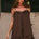 KRISTIA FLOUNCE RUFFLE MINI DRESS - BITTER CHOCOLATE