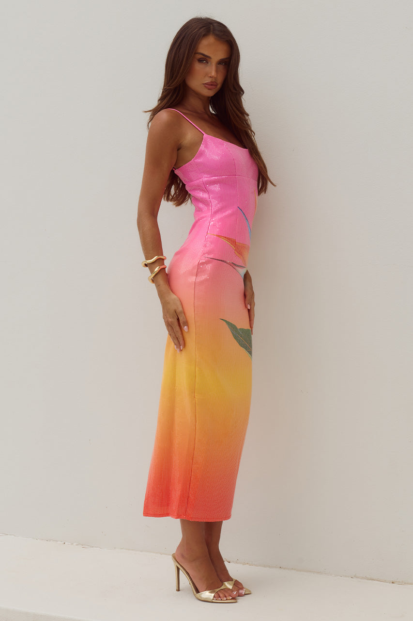 KYRA SCOOP NECK SEQUIN MIDI DRESS - TROPICAL OMBRE - KYRASCOOPNECKSEQUINMIDIDRESS-TROPICALOMBRE-1