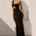 KYREE ONE SHOULDER MAXI DRESS - BLACK