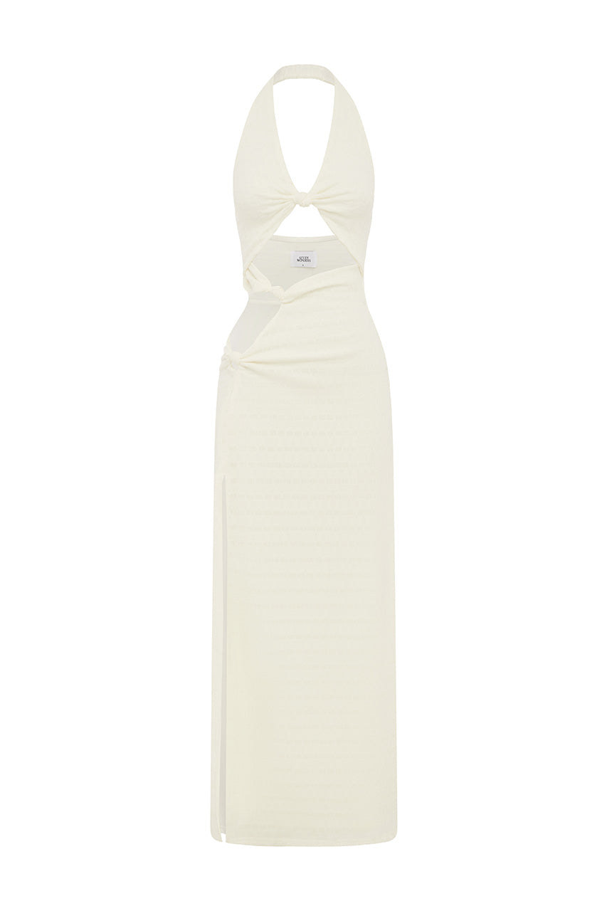 LAILA CUT OUT HALTER MAXI DRESS - WHITE - LAILACUTOUTHALTERMAXIDRESS-WHITE