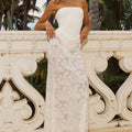 LAKITA STRAPLESS LACE MAXI DRESS - WHITE