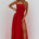 LANIE STRAPLESS SHIRRED MIDI DRESS - RED