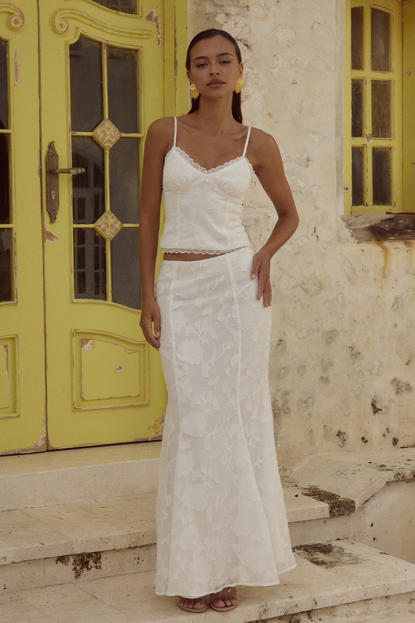 LARINA TOP - WHITE - LARINATOPXLARINAMAXISKIRT-WHITE