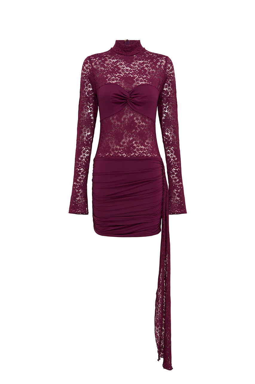 LARNA LACE SLEEVED MINI DRESS - WINE - LARNALACELONGSLEEVEMINIDRESS-14