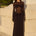 LARNA LACE LONG SLEEVE MAXI DRESS - BLACK