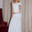 LARSEN RUCHED WAIST MIDI SKIRT - WHITE