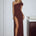 LARSEN ONE SHOULDER MAXI DRESS - ESPRESSO