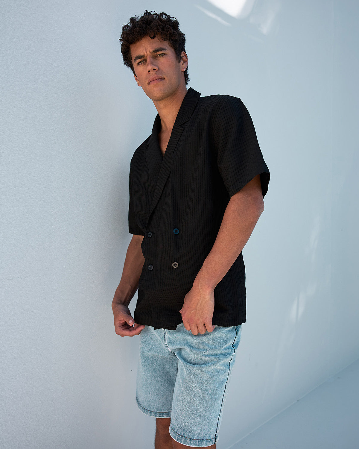 LASZLO DOUBLE BREASTED SHIRT - BLACK - LASZLODOUBLEBREASTEDSHIRT-BLACK-5
