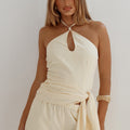 LAURA HALTER KEYHOLE TOP - BUTTER