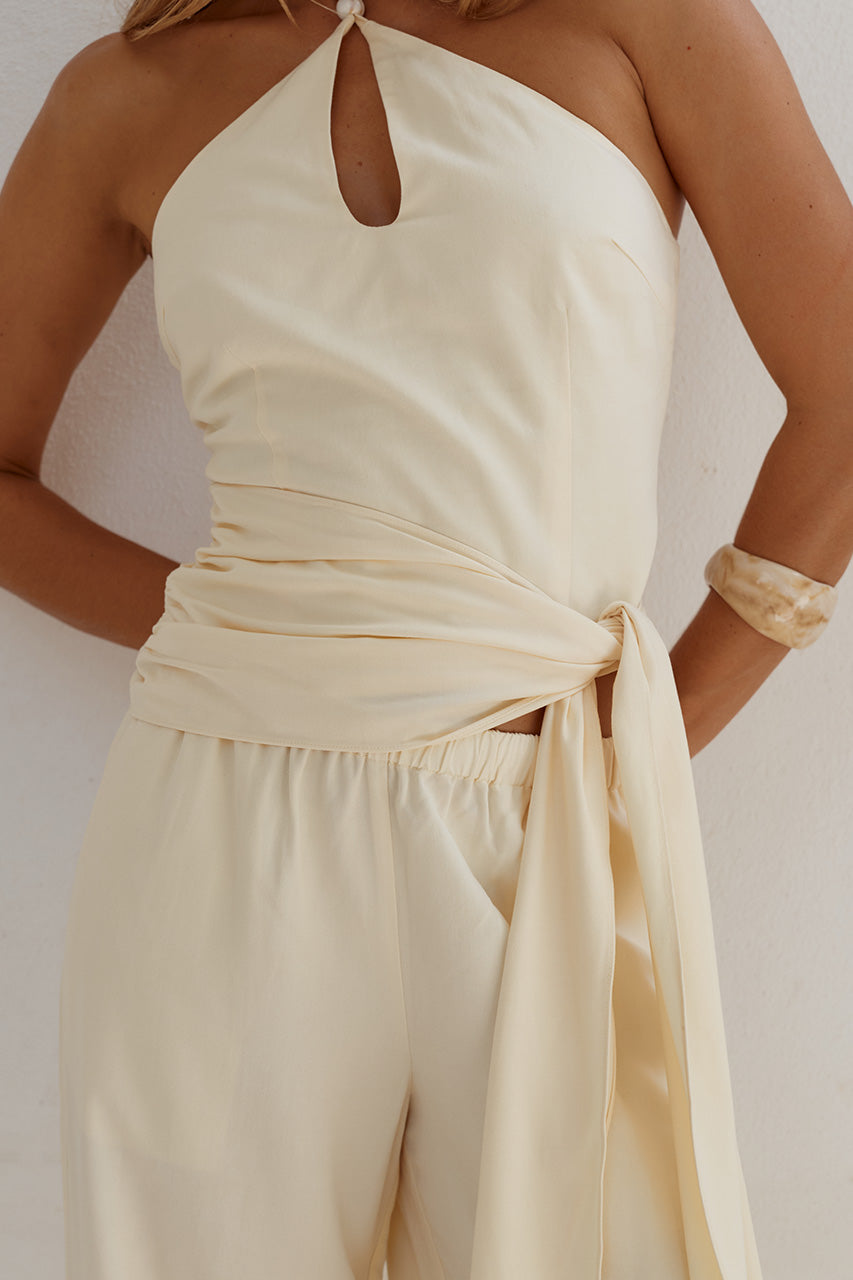 YARA ELASTICATED WIDE LEG PANT - BUTTER - LAURAHALTERKEYHOLETOPXYARAELASTICATEDWIDELEGPANT-BUTTER-04_f0a18d03-ae3a-4d5a-b1d7-faf755c0c2fd