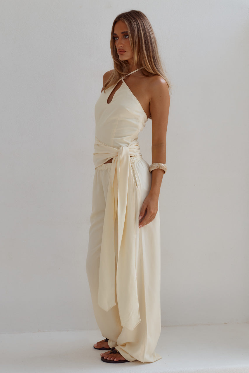 YARA ELASTICATED WIDE LEG PANT - BUTTER - LAURAHALTERKEYHOLETOPXYARAELASTICATEDWIDELEGPANT-BUTTER-08