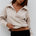 LAURETTE OVERSIZED POLO SWEATER - BISCUIT