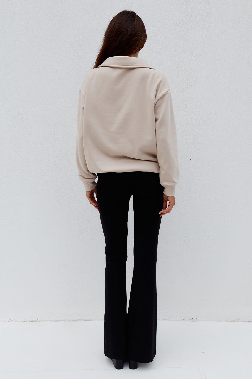 LAURETTE OVERSIZED POLO SWEATER - BISCUIT - LAURETTEOVERSIZEDPOLOSWEATER-BISCUIT_-2