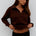 LAURETTE OVERSIZED POLO SWEATER - CHOCOLATE