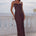 LAVENA FLORAL DETAIL MAXI DRESS - BITTER CHOCOLATE