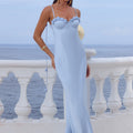 LAVENA FLORAL DETAIL MAXI DRESS - SKY BLUE