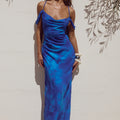 LAVONI CROSS BACK MAXI DRESS - RAMONA BLUE