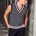 LEANDRO V-NECK KNIT TANK - BLACK/WHITE STRIPE