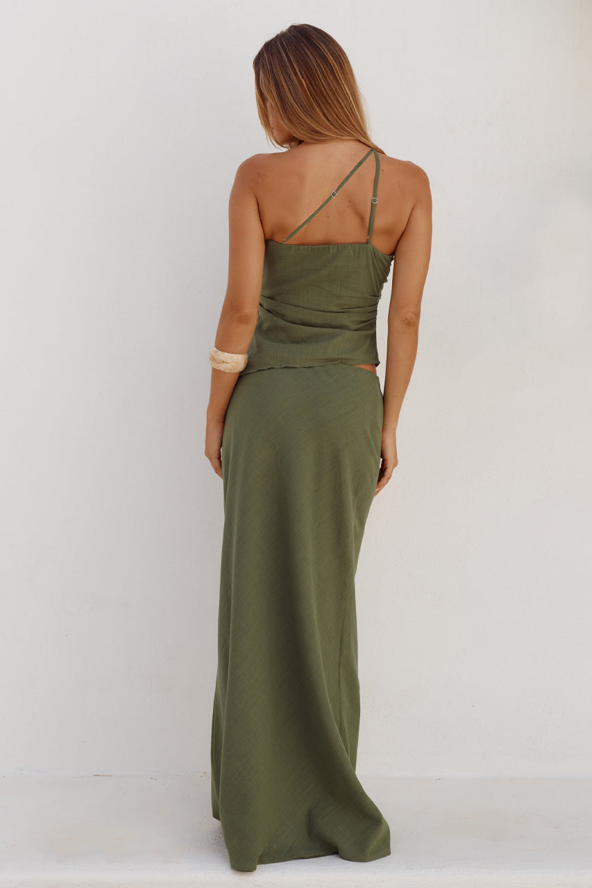 LEA ONE SHOULDER STRAPPY TOP - FERN - LEAONESHOULDERSTRAPPYTOPXADELINESTRAIGHTMAXISKIRT-FERN-5