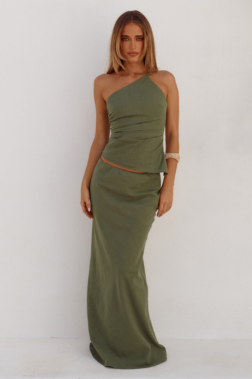 ADELINE STRAIGHT MAXI SKIRT - FERN